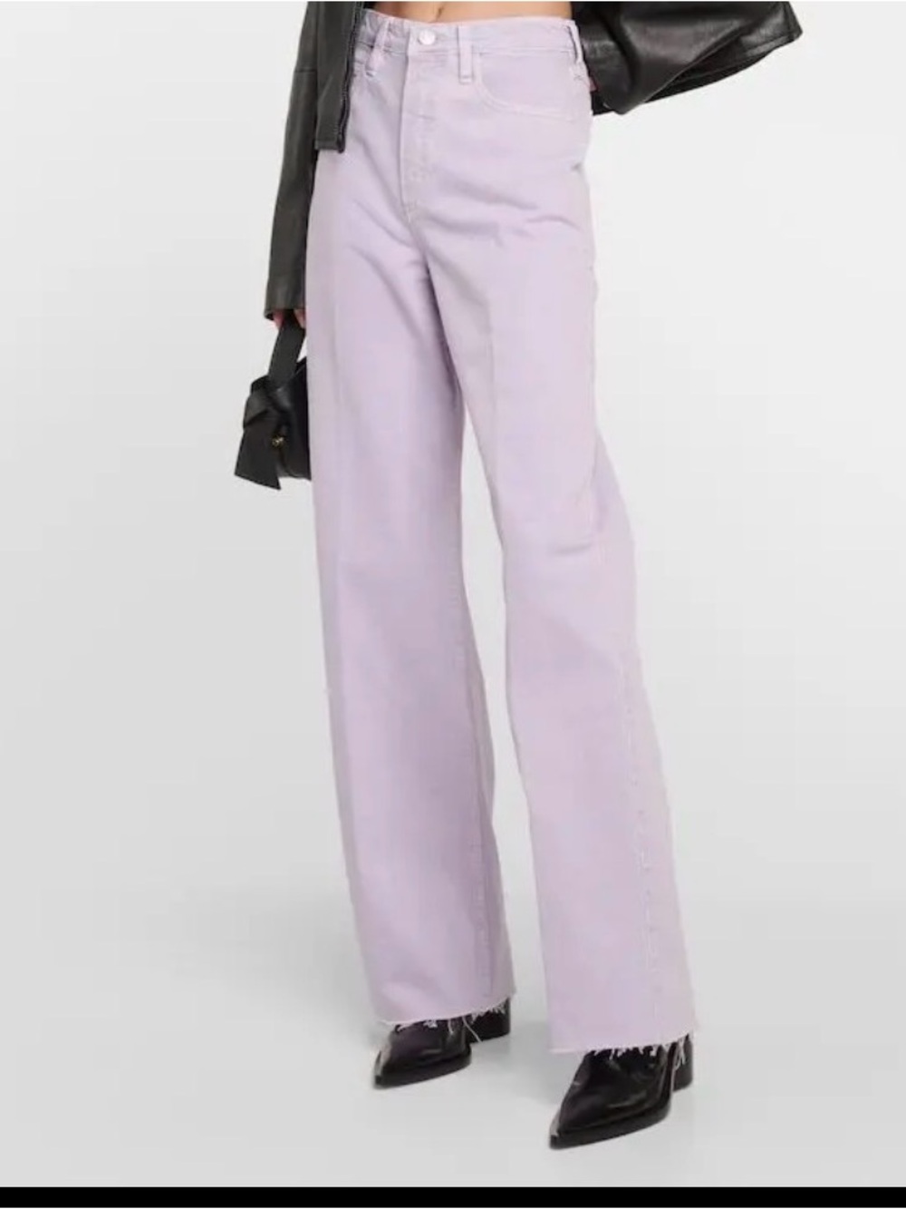 FRAME Women's High’N’Tight Wide-Leg Jeans Lilac Light Wash Cotton Denim 27 - Picture 1 of 11